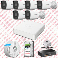 Hikvision 06 İp Güvenlik Kamerası Seti 4mp Colorvu Hibrit